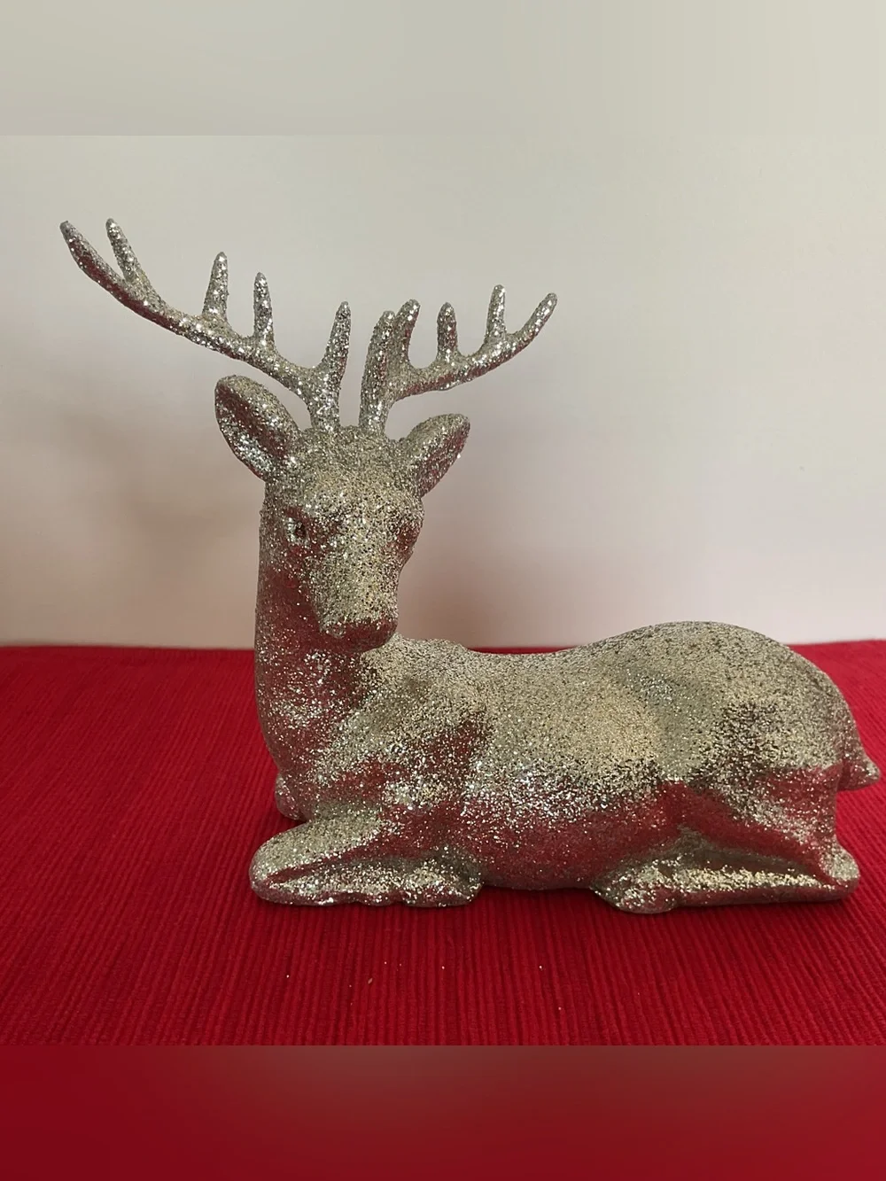 Silver Glitter Reindeers, Set of 2  - Christmas Holiday Décor